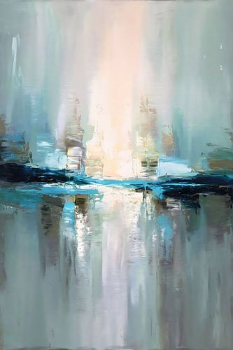 Abstracte kunst met zachte kleuren