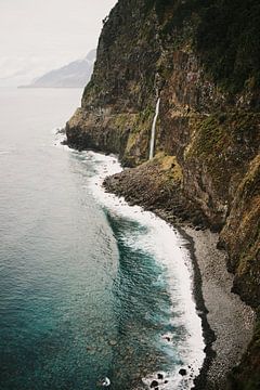 View from rocky coast Seixal Beach Madeira