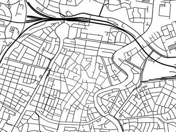 Kaart van Haarlem Centrum in Zwart Wit van Map Art Studio