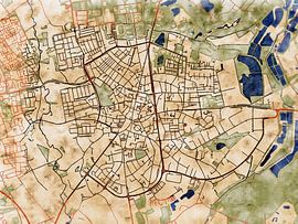 Carte de Valkenswaard avec le style 'Serene Summer' sur Maporia