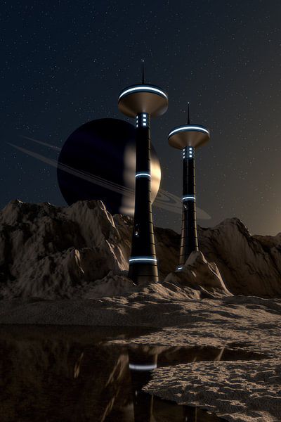 Towers on Moon van Jörg Hausmann