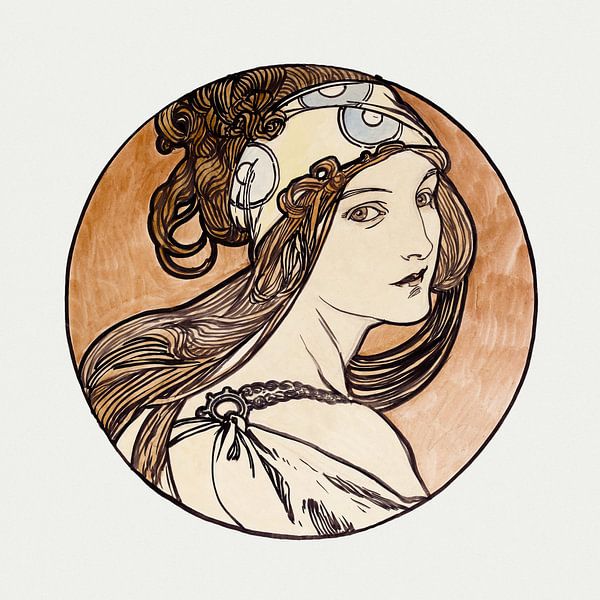 Stained glass window for the façade of the Boutique Fouquet by Alphonse Mucha by Peter Balan
