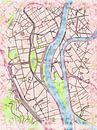 Kaart van Luik centrum in de stijl 'Soothing Spring' van Maporia thumbnail