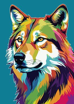 Wolf Pop Art-stijl van MIROKKU