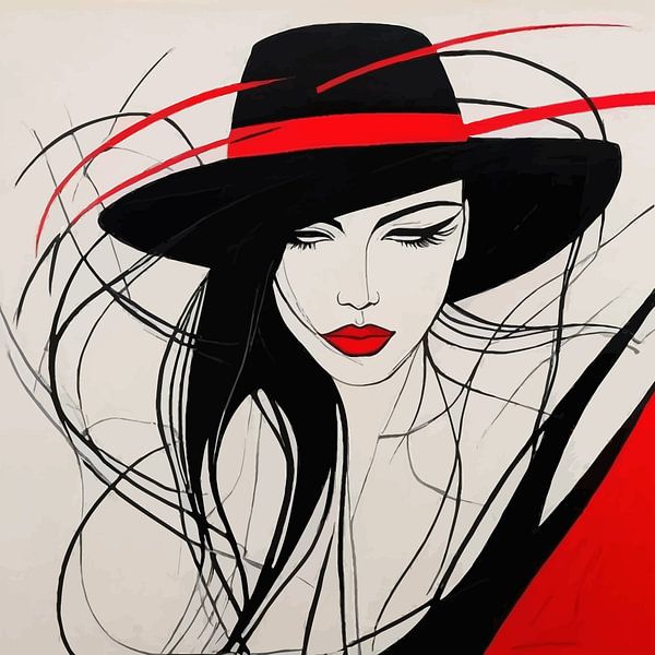Peinture minimaliste d'une femme par MIROKKU