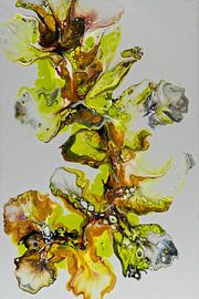 Unruly - wirbelnde Formen in Acrylfarbe auf Leinwand von Hannie Kassenaar