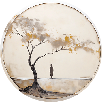 Japandi, Vrouw en Boom