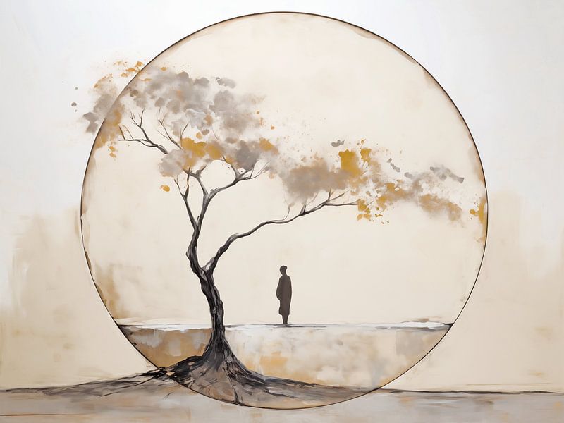 Japandi, Vrouw en Boom van Caroline Guerain
