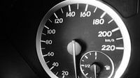 Tachometer in schwarz/weiß