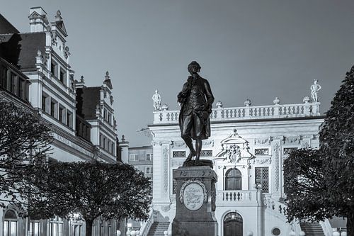 Naschmarkt in Leipzig - zwart-wit