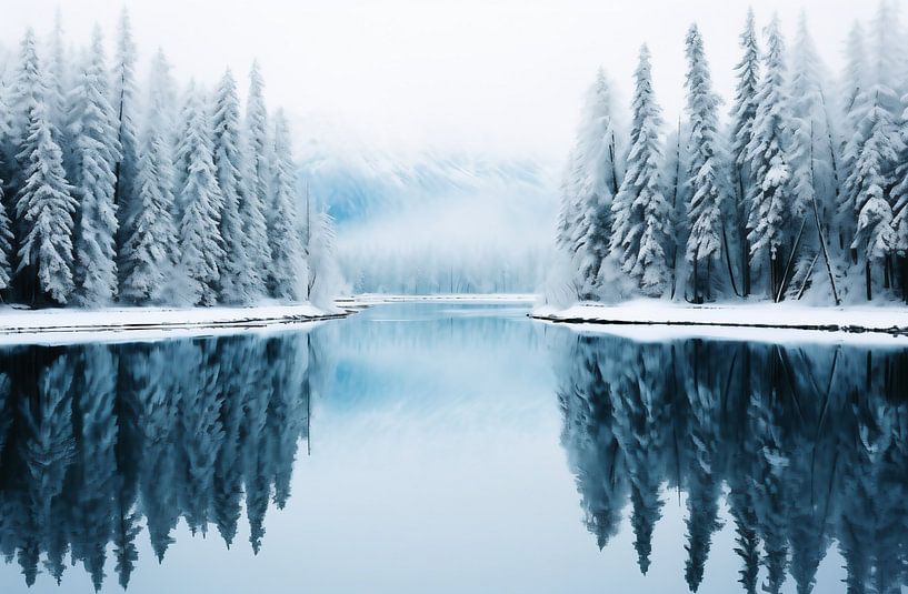 Winterzauber am See von fernlichtsicht