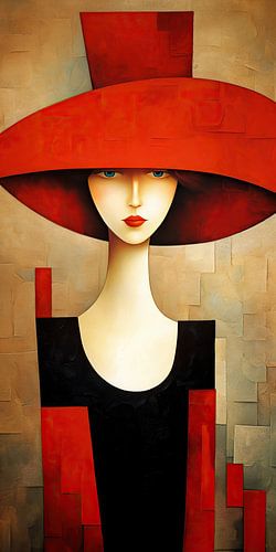 Lady with Hat 167.27 van Blikvanger Schilderijen