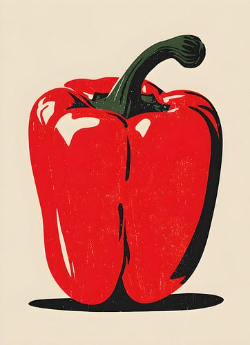 Gestileerde paprika's in rood
