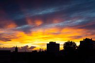 Skyline Enschede bij zonsondergang van Stef Kuipers thumbnail