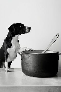 Hond in de keuken van Poster Art Shop