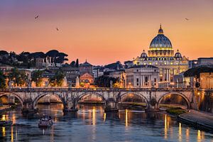 Zonsondergang in Rome van Michael Abid