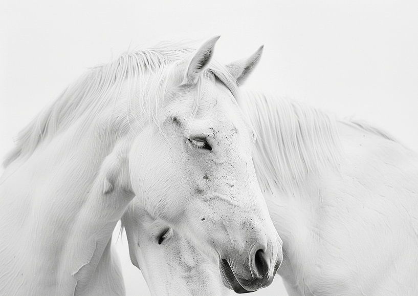Two Affectionate Horses in a Tender, Quiet Embrace by Karina Brouwer