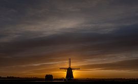 Molen Het Noorden Texel zonsondergang van Richard Heerschap Fotografie