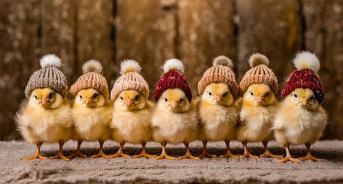 Kuikens, zeven op een rij...