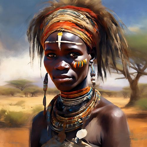 Vrouw van de Turkana stam