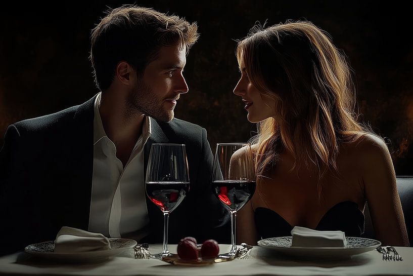 Romantisches Abendessen in einem eleganten Restaurant von Egon Zitter