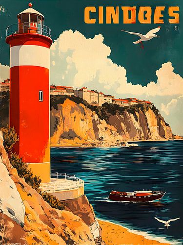 Leuchtturm Retro Poster