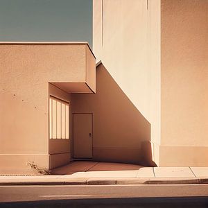 Stilistische Fassade mit Tür