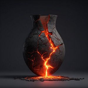 Lava aus runden Steinen – Vase