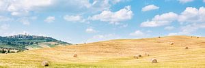 Italien Toskana mit Pienza und seinen runden Strohballen