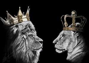Lion et lionne sur W. Vos