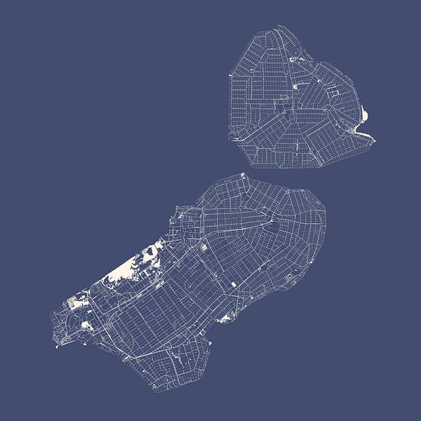 Flevoland waters in Royal Blue by Maps Are Art