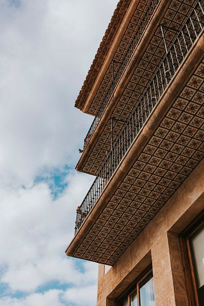 Colored tiles under balcony in downtown Jávea. Alicante, Spain by Manon Visser