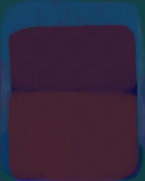 Moderne abstracte kunst in blauw, paars, rood van Dina Dankers