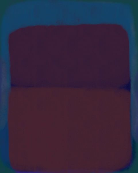 Art abstrait moderne en bleu, violet et rouge par Dina Dankers