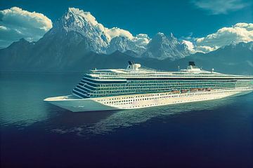 Kreuzfahrtschiff auf hoher See in Norwegen Illustration von Animaflora PicsStock