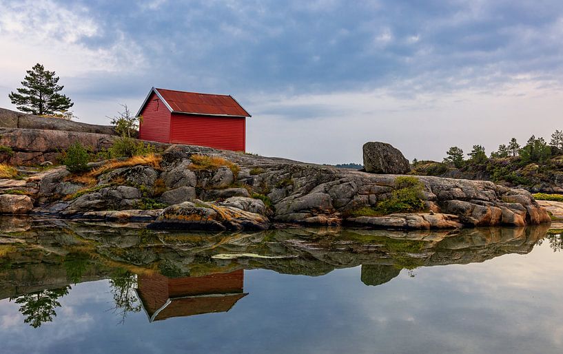 Red Boathouse in Norway by Adelheid Smitt