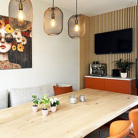 Customer photo: Flowers woman | Woman and colourful wreath by Art Whims, on ArtFrame