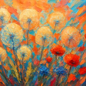 dynamische Pusteblumen mit Mohn von Claudia Gründler