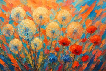 Pissenlits dynamiques au pavot sur Claudia Gründler