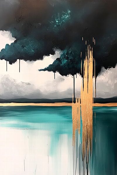 Dark clouds over calm waters by Poster Art Shop
