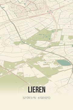 Vintage landkaart van Lieren (Gelderland) van Rezona