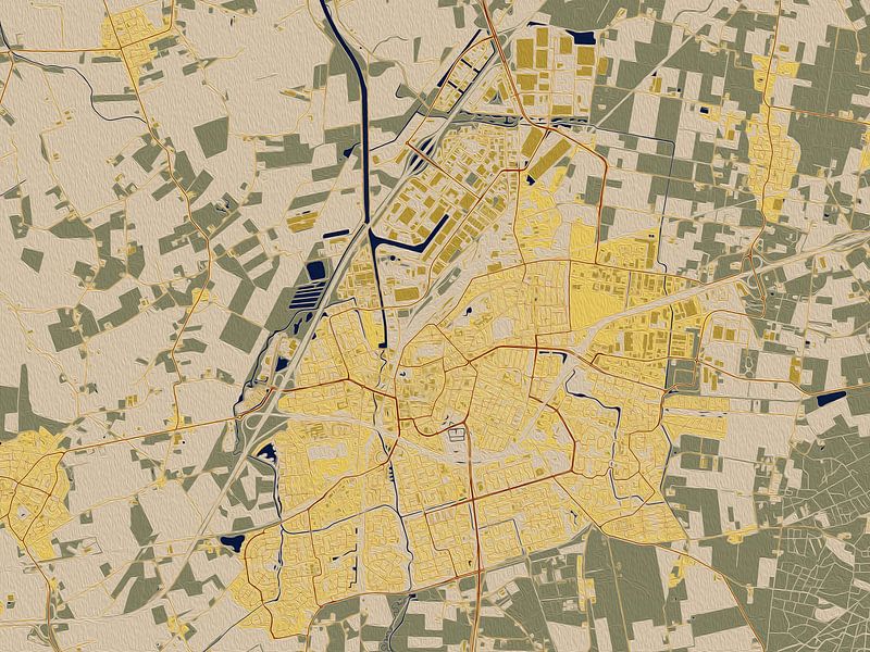 Carte de Roosendaal dans le style de Gustav Klimt par Maporia