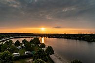Camping Terspegelt (Eersel) luchtfoto met zonsondergang van Diana Kors thumbnail