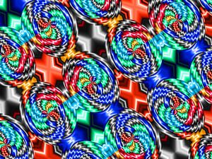 Turbulenz I (Moderne Kunst in Orange und Blau)