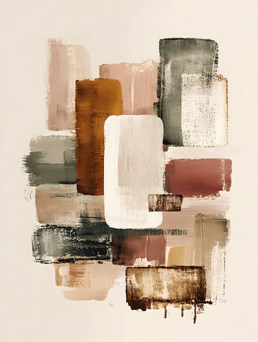Abstract in warm block shapes
