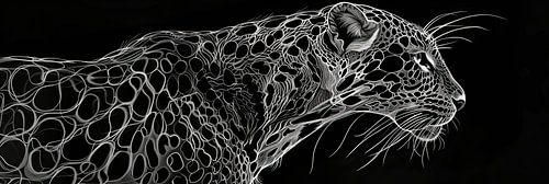 Peinture du léopard noir et blanc