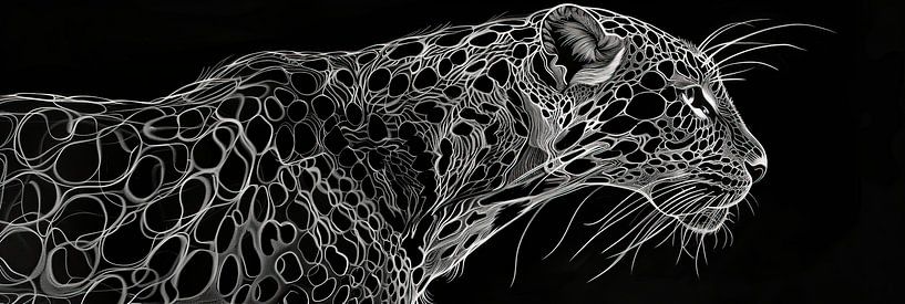 Malerei Leopard Schwarz und Weiß von Kunst Laune