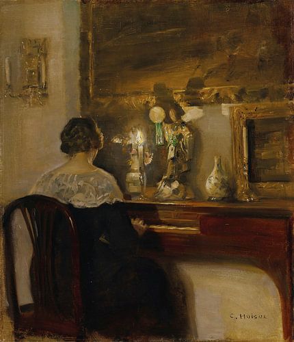 A Lady Playing the Piano, Carl Holsøe