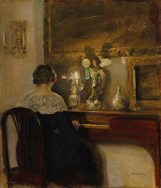 A Lady Playing the Piano, Carl Holsøe by Masterful Masters