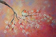 lentebloesem met roodborstje van Els Fonteine thumbnail